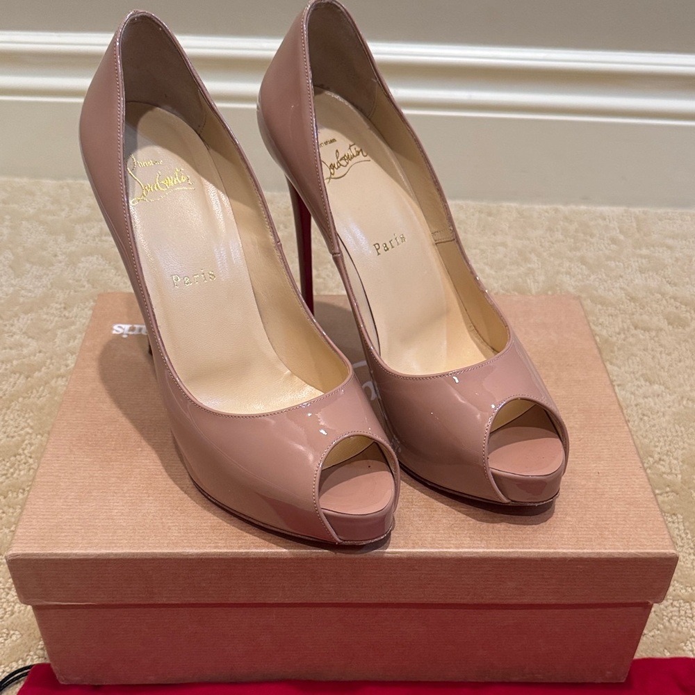 Christian Louboutin Blush Peep Toe Heels
